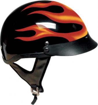 DOT FLAME SHORTY MOTORCYCLE HELMET